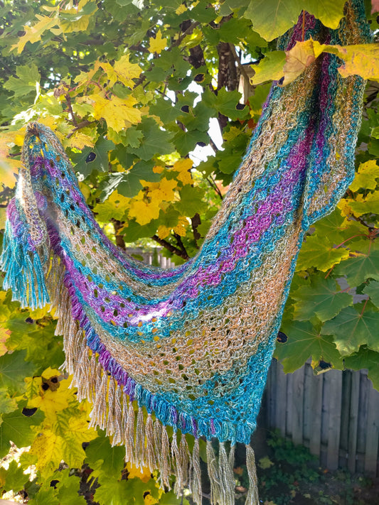 Broomstick Lace Triangle Shawl
