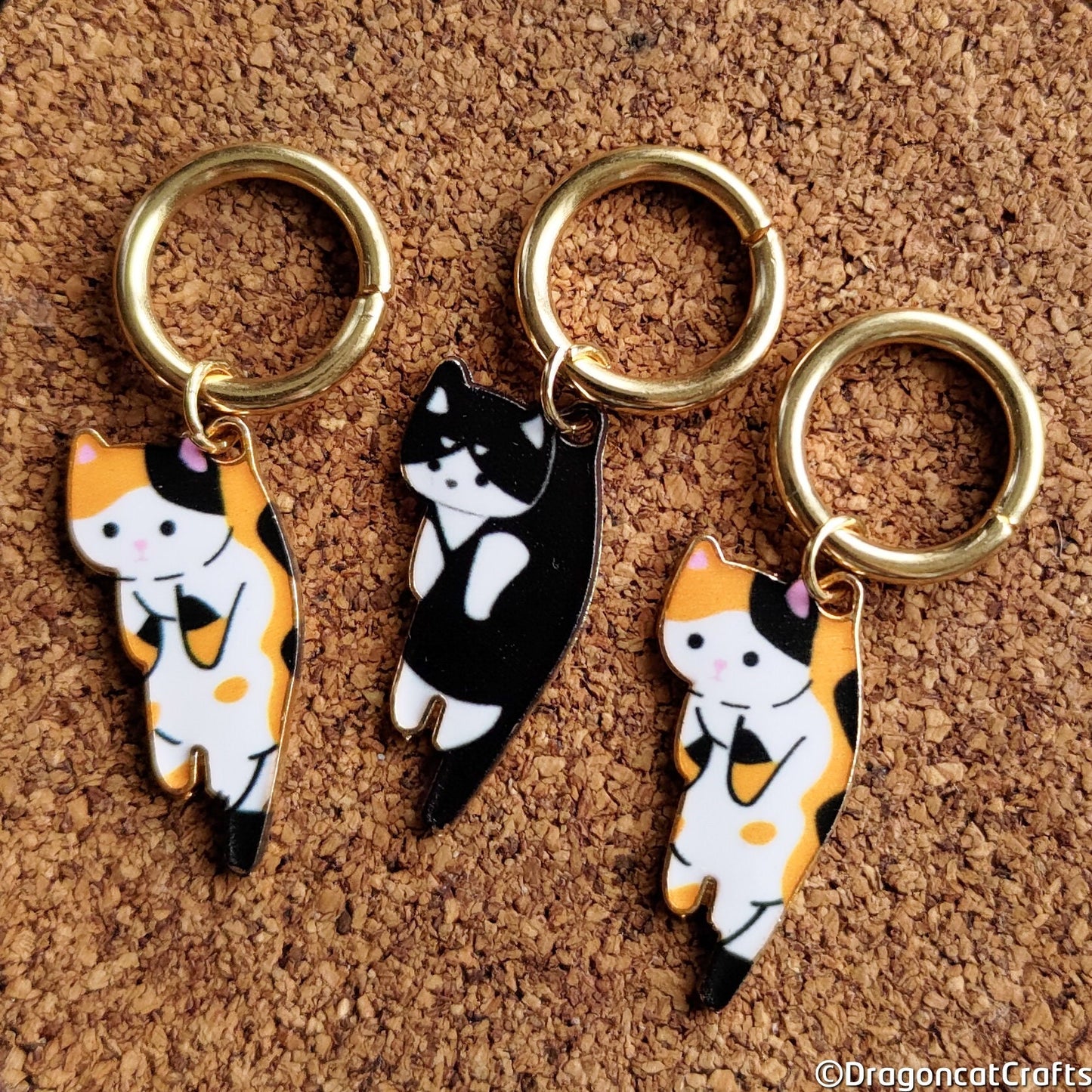 Scruffed Kitten Stitch Markers - Set of 3