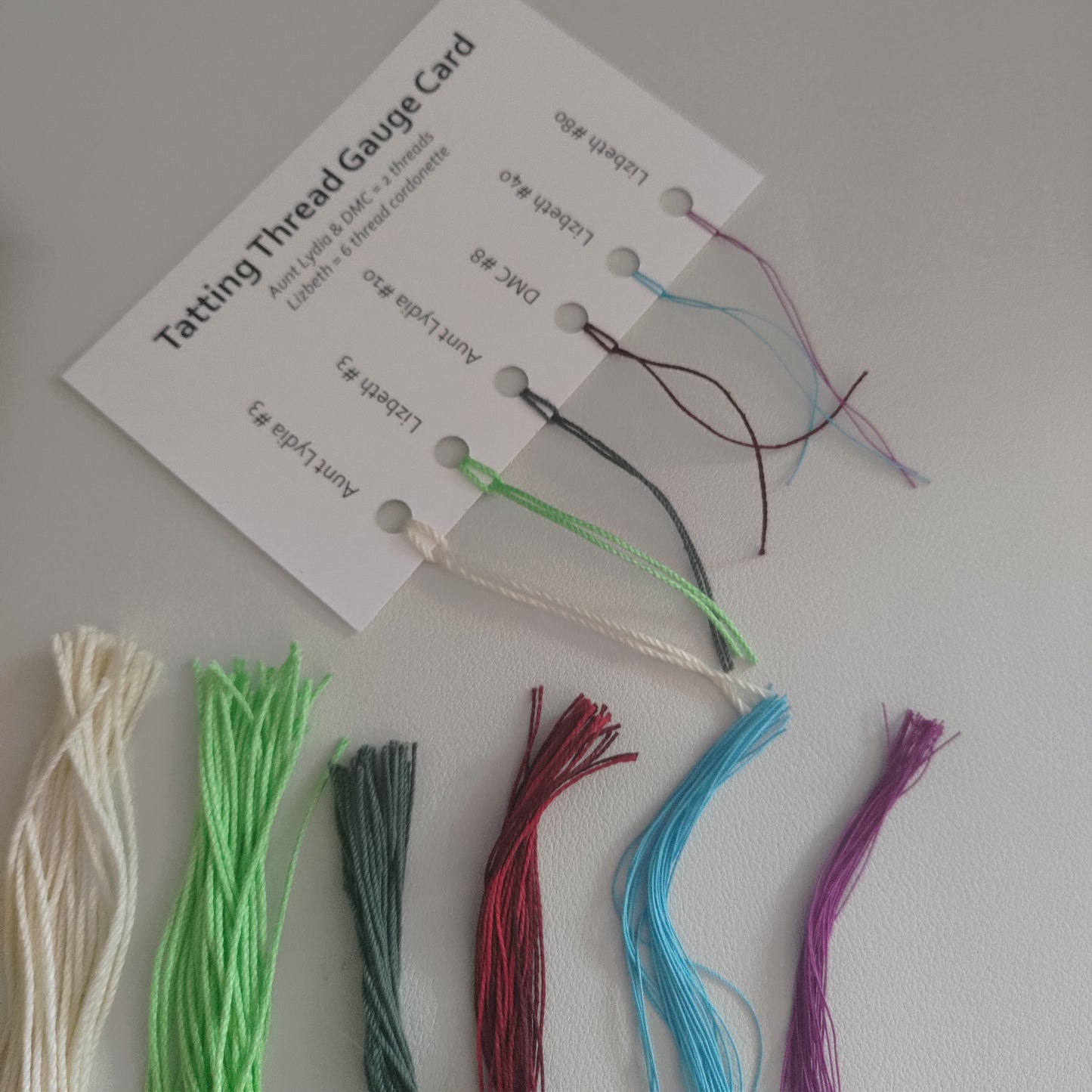 Tatting Thread Gauge Card