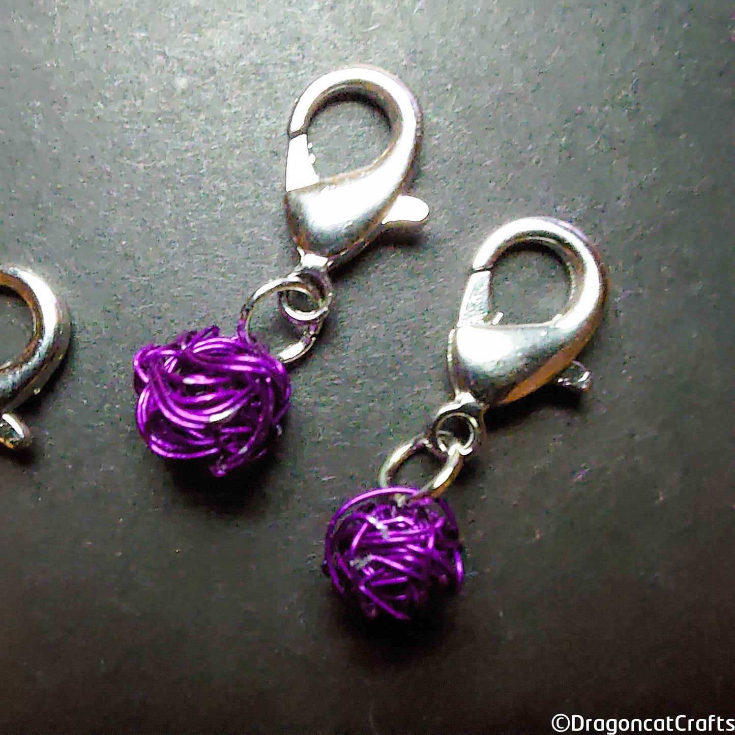 Wire Yarn Ball Stitch Markers - 3 Small