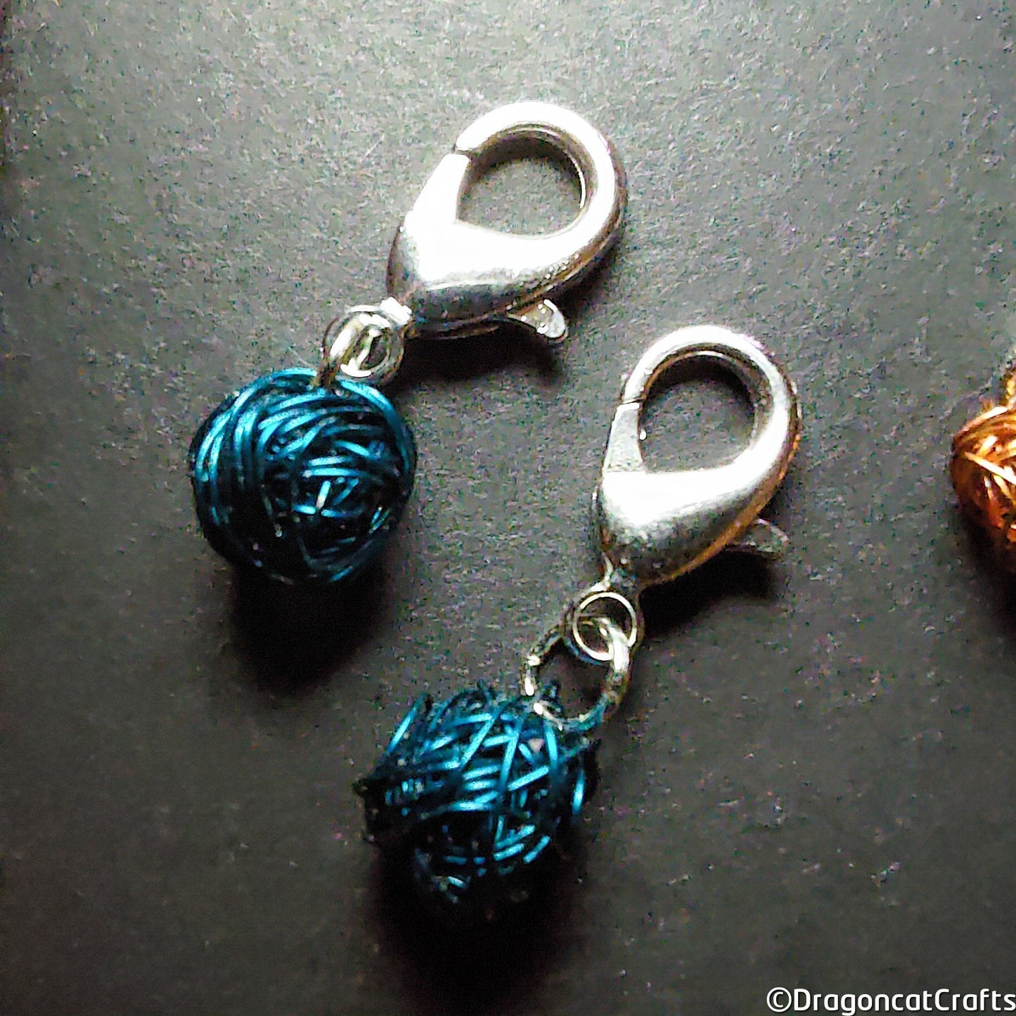 Wire Yarn Ball Stitch Markers - 3 Small