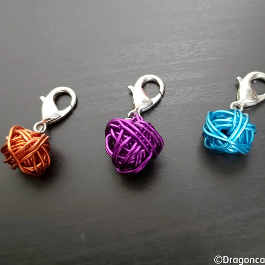 Wire Yarn Ball Stitch Markers - 3 Large