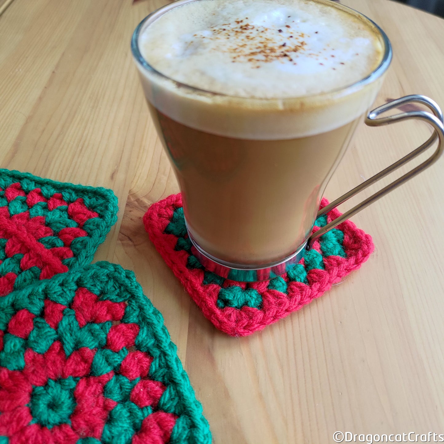 Holiday Granny Square Coasters - Set of 4