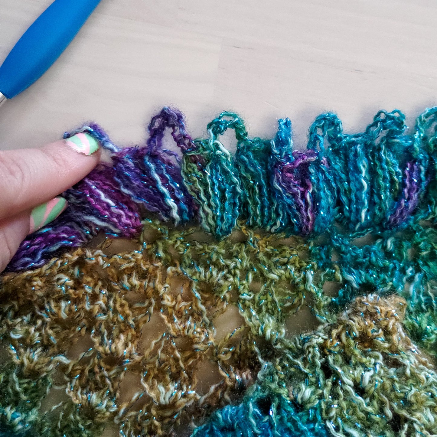 Broomstick Lace Triangle Shawl