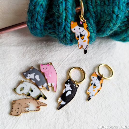 Scruffed Kitten Stitch Markers - Set of 3