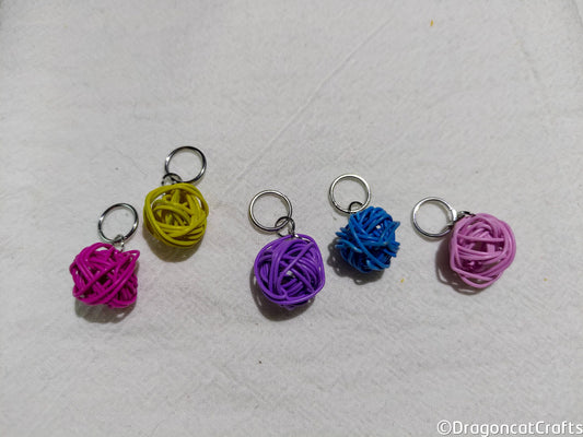 SALE! Pastel Coated Wire Yarn Ball Stitch Markers - 5 Medium