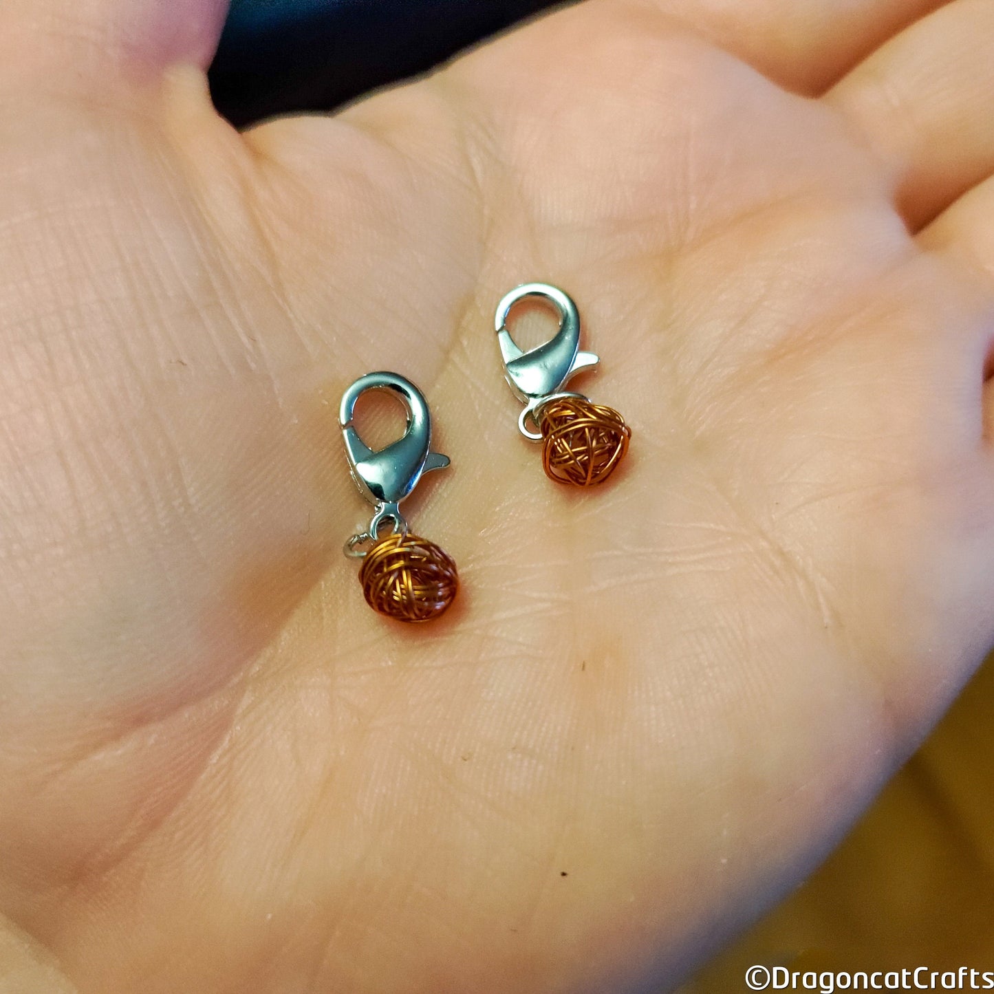 Wire Yarn Ball Stitch Markers - 3 Small