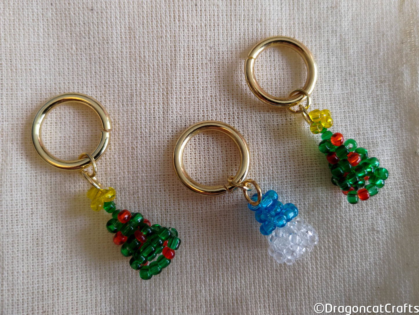 Beaded Holiday Stitch Markers - Set of 3