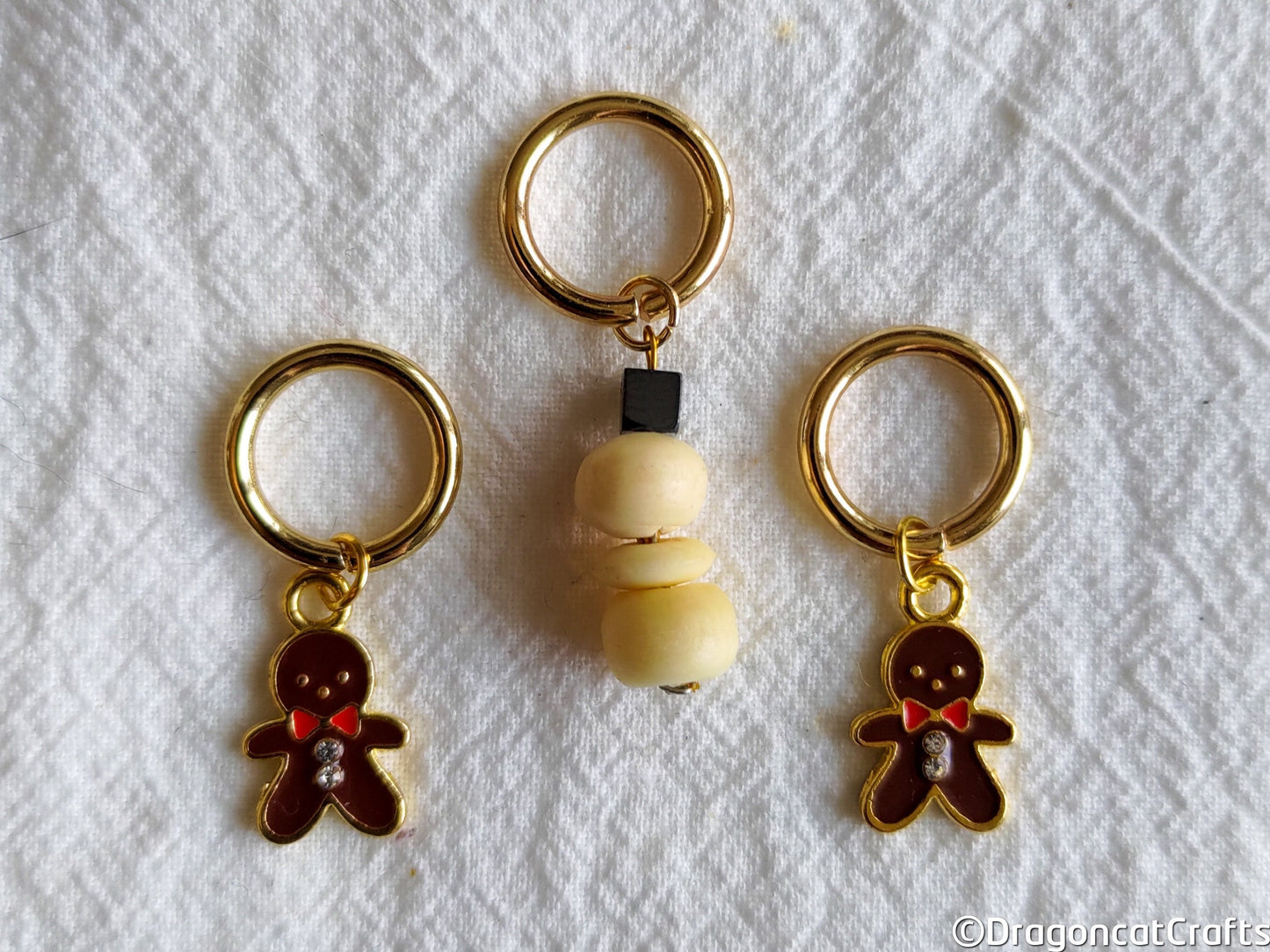 Gingerbread & Snowman Stitch Markers - Set of 3