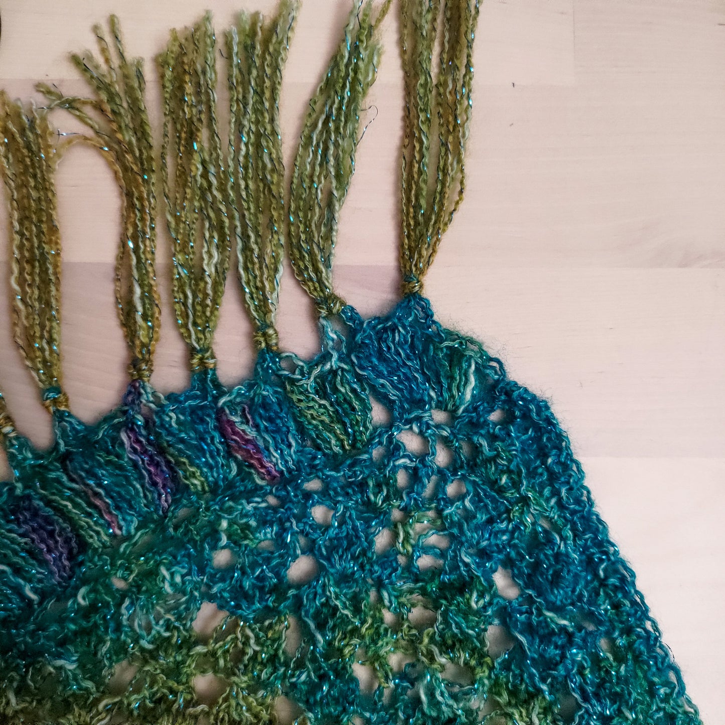 Broomstick Lace Triangle Shawl