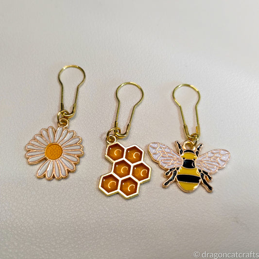 Spring Bee Stitch Markers - Set of 3